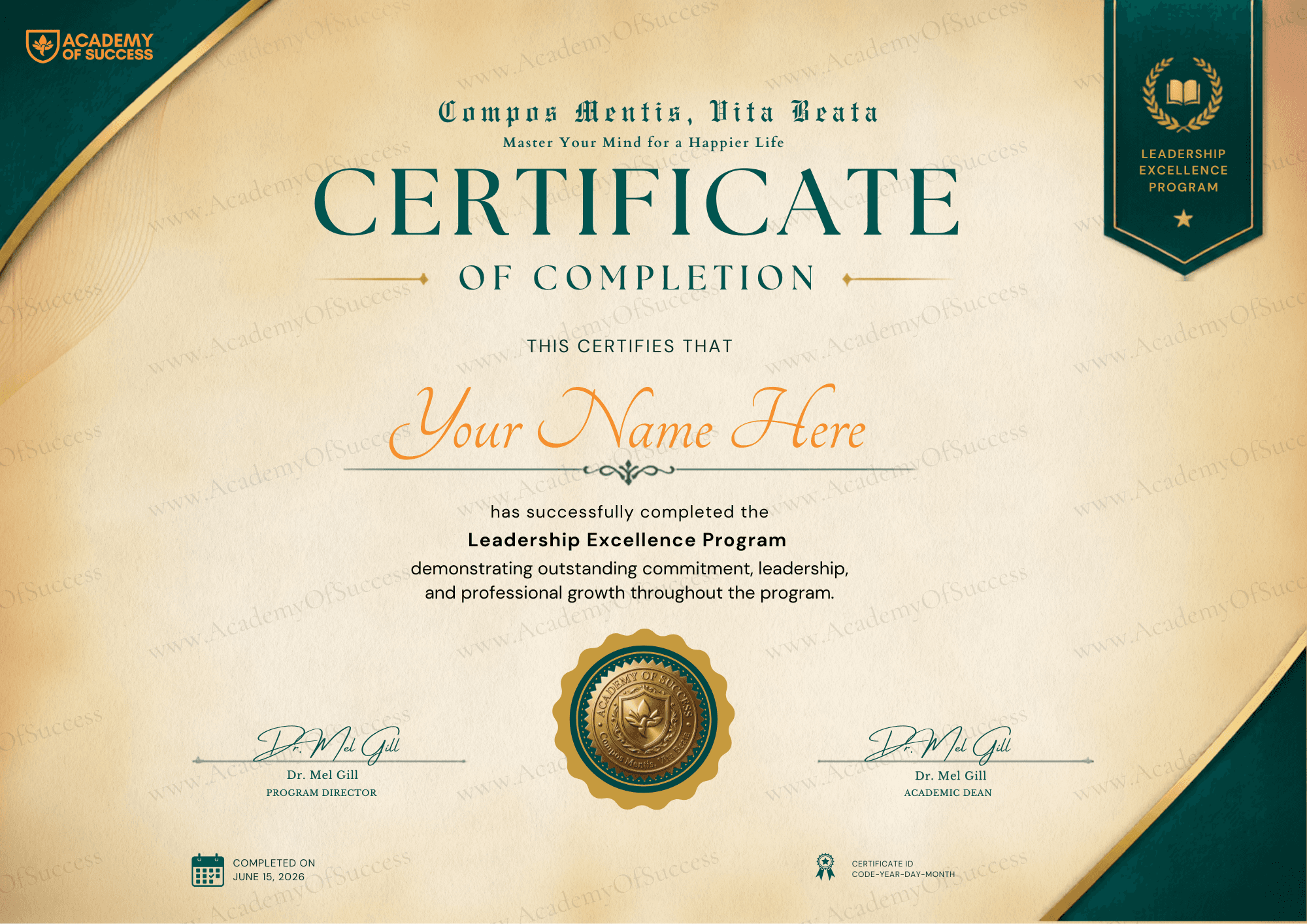 Certificate of Completion
